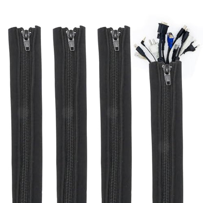 4 Pack Cable Management Sleeves Flexible Cord Management Wire Wrap Covers Black