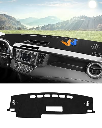 Cartist Custom Fit for Dash Cover Mat Toyota RAV4 2013-2018 Accessories Suede Dashboard Cover Nonslip Dashboard Mat Protector Sunshade No Glare Black - size: dash mat for Toyota RAV4 2013-2018