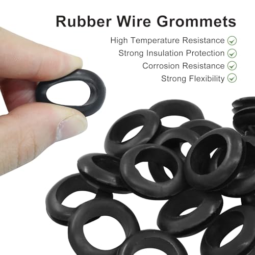 24 Pcs Rubber Grommet, 5/8" ID 3/4" Hole, Black - color: Black, size: 16mm (5/8 inch)-24pcs