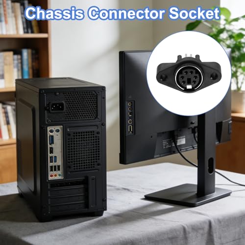 MECCANIXITY 6-Pin S-Video PCB Mount, Mini DIN Socket Female Jack Socket Connector Panel Mount for Media Player Audio Video Equipment, Pack of 15 Black