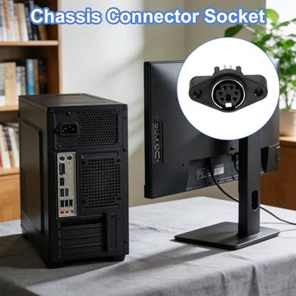 MECCANIXITY 6-Pin S-Video PCB Mount, Mini DIN Socket Female Jack Socket Connector Panel Mount for Media Player Audio Video Equipment, Pack of 15 Black