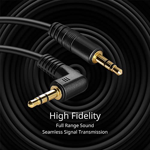 TNP 3.5mm Right Angle Audio Cable, 6 Feet Male-to-Male Aux Headphone Cord - size: 6 Feet