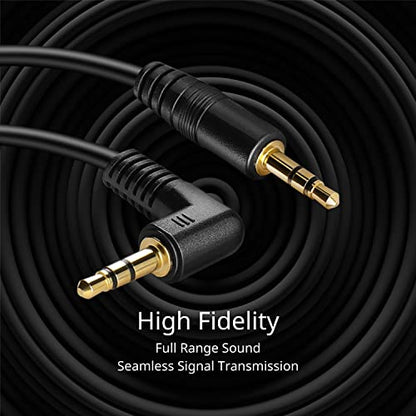 TNP 3.5mm Right Angle Audio Cable, 10 Feet Male-to-Male Aux Headphone Cord - size: 10 Feet