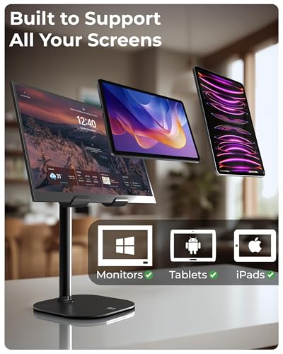 COOPER TabHolder Tablet Holder, iPad Stand for Desk, Portable Monitor Stand - color: A - Night Black