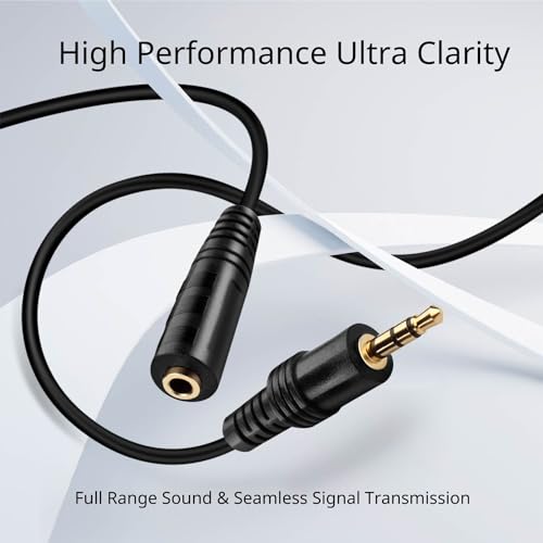 TNP 3.5mm Headphone Extension Cable, 50 FT Male to Female AUX, Black - size: 50 FT