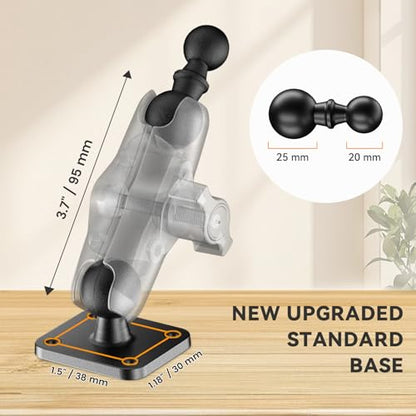 OHLPRO 4" Aluminum Arm Tablet Mount for Truck - Heavy Duty Drill Base Car Tablet Holder Compatible with iPad Samsung Tab 5"-13" Tablets and Phones, for Dashboard/Wall/Business/Desktop, etc. - size: 4" Aluminum Arm