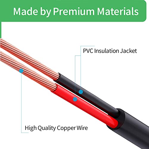 6.6FT 2M DC Power Extension Cable 5.5mm x 2.1mm,for CCTV Camera IP WiFi Camera,DVR,LED Strip,DC Power Supply Adapter Extender Cable,Black (Pack of 2) - size: 6.6FT