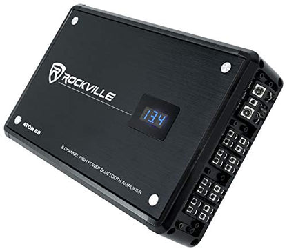 Rockville Atom 8B Black 8-Channel Marine/Boat Amplifier Amp - color: Black