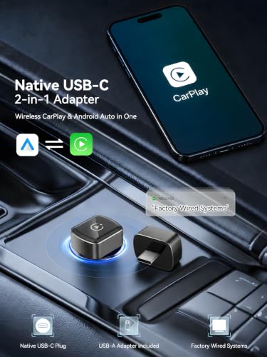 Spedal 2-in-1 Wireless CarPlay Adapter USB-C, Android Auto, 2nd Gen