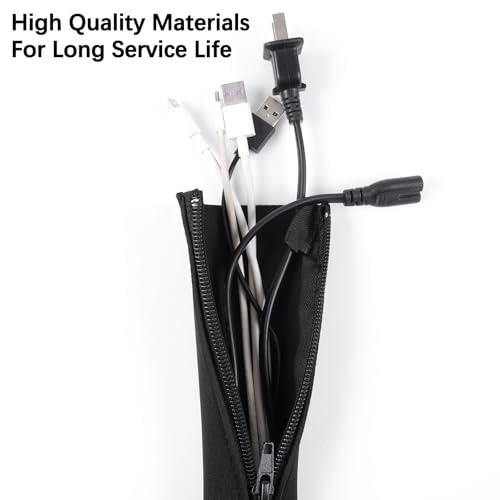 4 Pack Cable Management Sleeves Flexible Cord Management Wire Wrap Covers Black