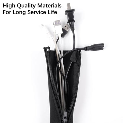 4 Pack Cable Management Sleeves Flexible Cord Management Wire Wrap Covers Black