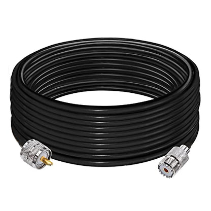 TUOLNK Coax Cable RG58 UHF Male to Female Extension Cable Low Loss CB Antenna PL-259 Jumper for CB Radio Ham Radio 32.8ft(10M) - size: 32.8ft