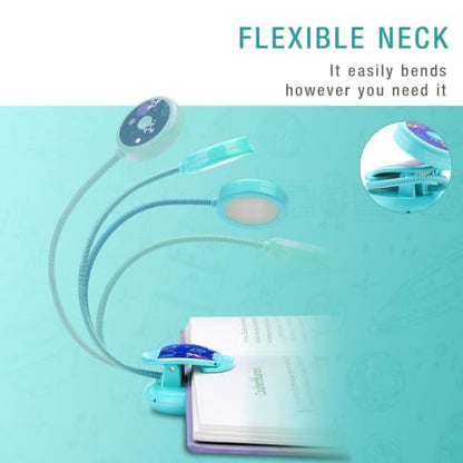 Vekkia Cute Rechargeable Book Light, Eye Caring Reading Light(Blue) - color: Blue