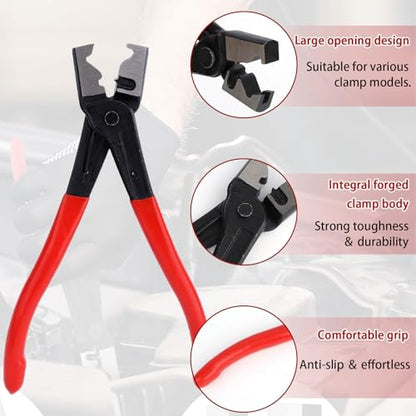 LUOWPZI 5-Piece Automotive Electrical Disconnect Pliers Kit, Fuel Line Tool Set Hose Clamp 60° Angled Connector Separator Trim Clip Removal Tools Plug Release & Wire Terminal Remover for Auto Repair - size: 5 Pcs