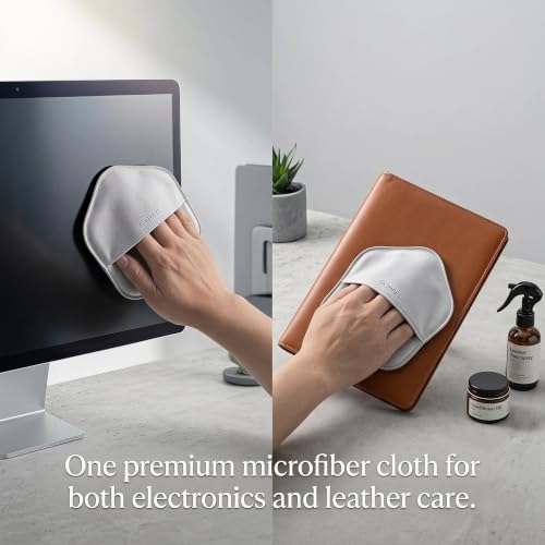 Multi-Purpose Screen Cleaner Ultra-Fine Microfiber Cleaning Mitt, Reusable Lint-Free Streak-Free Wipe for Electronic Screens, Car Dashboard, Leather Products, Compatible with Leather Cleaners(Brown) - color: Brown