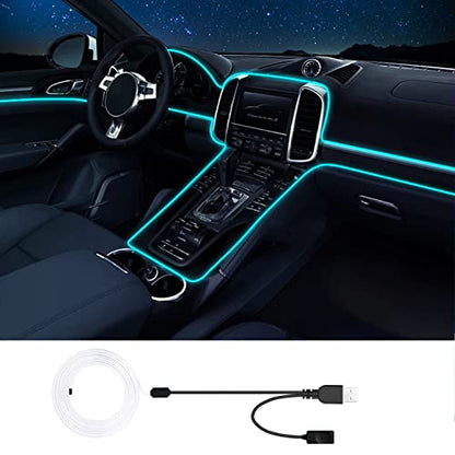 Jushope Interior Car LED Strip Lights, RGB USB Car Ambient Lighting, Car Accessories Fiber Optifc Lights Sync to Music (1 LED/118 inches) - size: 1 LED/118 inches