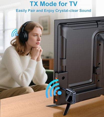 Bluetooth Transmitter Receiver for TV & Airplane AUX Adapter