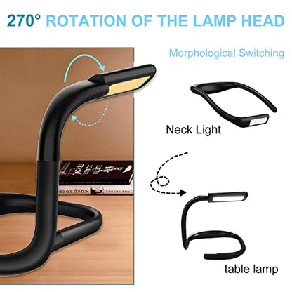 Neck Reading Light for Bed Adjustable: Bendable Arms 2-Pack Black - color: Black, size: 2-Pack
