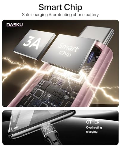 USB C Cable Fast Charging, 2Pack 6FT USB A to USB C Cable, Upgraded Extra - color: Pink, size: 6FT, style: USB A to USB C