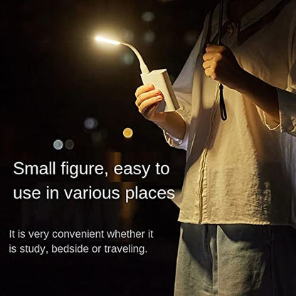 Mini Flexible Light, Portable USB Led Reading Night Lamp for PC Laptop Computer Notebook Power Bank - 2 Pack (White) - color: White