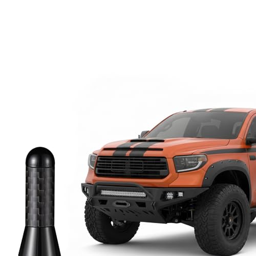 1.4" Carbon Fiber Short Antenna Compatible with Ford, Dodge, Toyota, Nissan, Mazda AM/FM Radio Aluminum Black Aerial Mast Universal Replacement