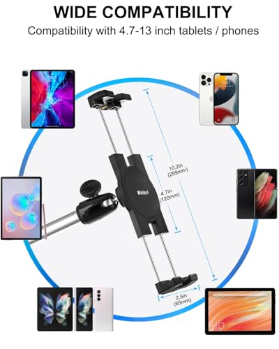 Car/Truck Seat Rail Tablet Mount, 35" Heavy Duty Car Floor Bolt Tablet Holder, Vehicle Front Seats Stand for iPad Pro Air Mini, iPhone, Galaxy Tabs, Z Fold, More 4-13" Cell Phones and Tablets