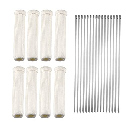 X AUTOHAUX 8 Pcs High Heat Shield Engine Spark Plug Wire Boots Protector Sleeve Cover with 16 Pcs Stainless Steel Wire Cable Ties Set for Car White - color: White