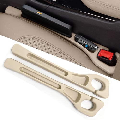 Car Seat Gap Filler Organizer of 2, 2 in 1 Car Gap Filler(Beige) - color: Beige