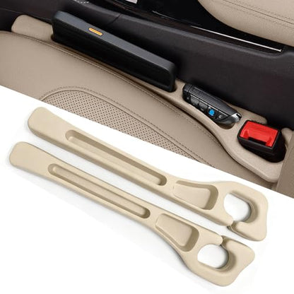 Car Seat Gap Filler Organizer of 2, 2 in 1 Car Gap Filler(Beige) - color: Beige