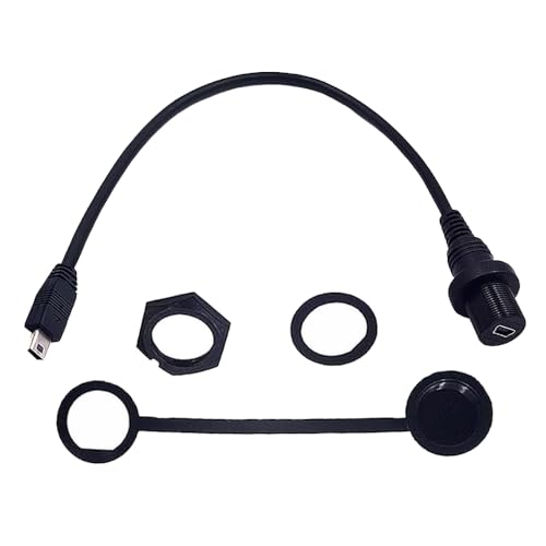 Mini USB 5 Pin Flush Mount Cable, 0.3 Meter Mini USB Male to Female Dashboard Panel Mount Extension Cord for Car Truck Boat Motorcycle - color: Mini USB Mount