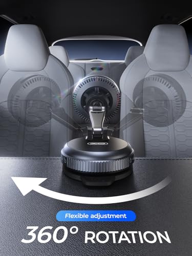 XO Qi2.2 Magnetic Car Mount Charger,25W Fast Charging with Cooling Fan and LED Light, 360° Rotatable Strong Hold Car Phone Mount with for Phone,Universal Fit for Most Vehicles, Easy Installation