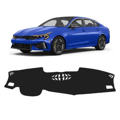 FIILINES Dash Cover Fit for 2021-2024 Kia K5 (Without HUD), Dashboard Mat Exact Fit for K5 Interior Accessories Dashboard Pad Carpet Dash Mat Sunshade Non-Slip Polyester Protector No Glare Black - size: For K5 2021-2024