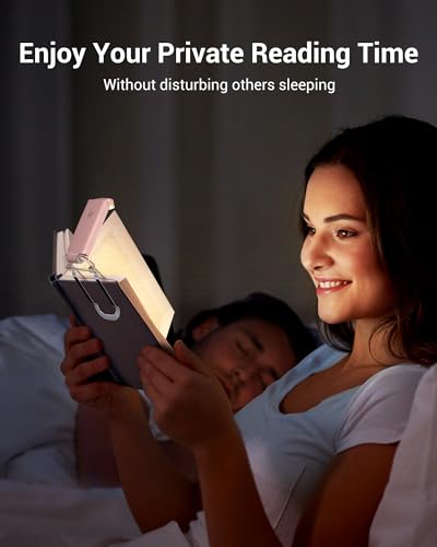 DEWENWILS USB Rechargeable LED Book Light for Reading in Bed (Light Pink) - color: Light Pink