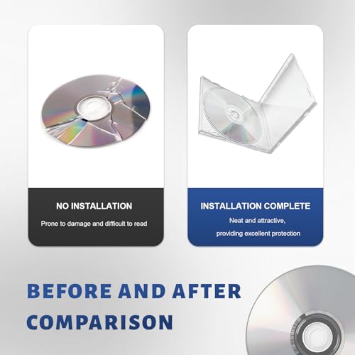 6 PCS Standard Single Clear CD Jewel Case, 10mm Vehicle Slim Clear Disc DVD Cases with Assembled Tray, Single CD Protective Cover Plastic Storage Box Replacement for Cars (Transparent) - color: Transparent