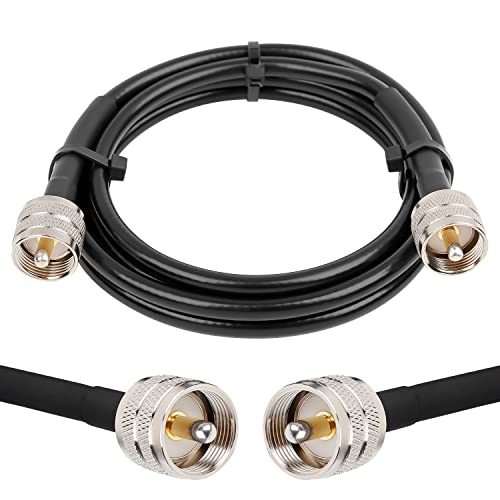 MOOKEERF RG8x Coaxial Cable 6ft,CB Coax Cable 50 Ohm,UHF PL259 Male to Male Low Loss CB Antenna Extension for HAM Radio,VHF Radio,SWR Meter,Dummy Load,Antenna Analyzer - size: 6FT