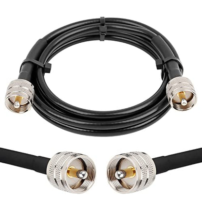 MOOKEERF RG8x Coaxial Cable 6ft,CB Coax Cable 50 Ohm,UHF PL259 Male to Male Low Loss CB Antenna Extension for HAM Radio,VHF Radio,SWR Meter,Dummy Load,Antenna Analyzer - size: 6FT