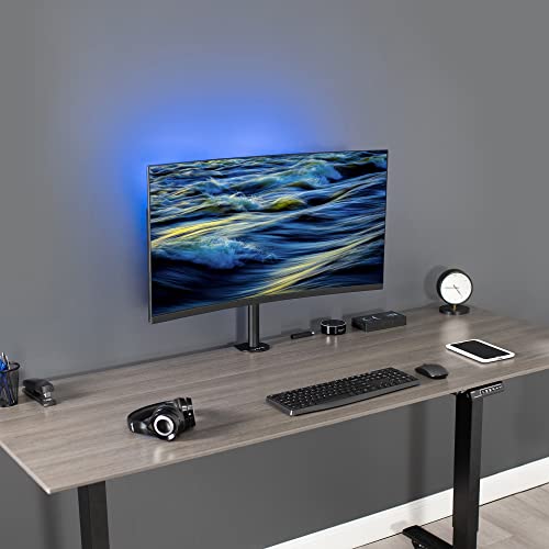VIVO Single 13 to 38 inch LCD Monitor Heavy Duty Desk Mount Stand, Holds 1 Standard to Ultrawide Screen up to 38 inches, STAND-V001C - size: up to 38" screens, style: Standard