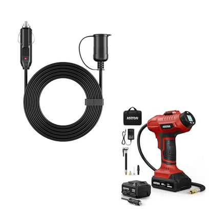 AstroAI Cordless Tire Inflator and AstroAI 12Ft/12V Cigarette Lighter Extension Cord