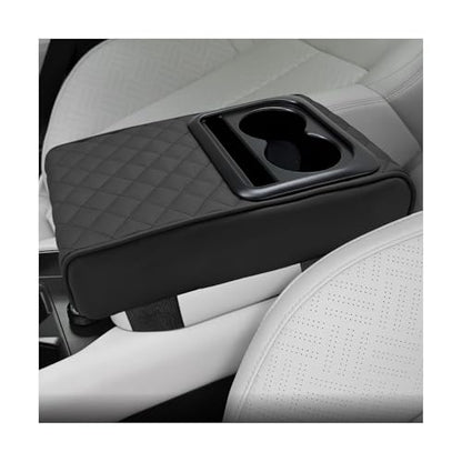 Car Center Console Armrest Pillow, Memory Foam Armrest Box Cover with Cup Holder & Phone Holder, Waterproof Arm Rest Cushion Middle Console Protector for Most Cars (Stitch) - color: Stitch