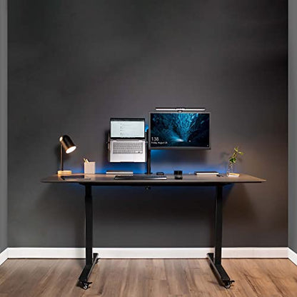 VIVO Black Fully Adjustable 13 to 32 inch Single Computer Monitor and Laptop Desk Mount Combo, Stand with Grommet Option, Fits up to 17 inch Laptops (STAND-V002C) - color: Black