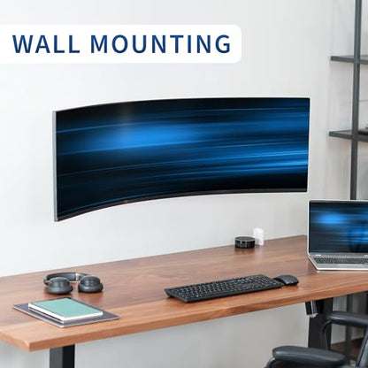 VIVO Steel Ultrawide Monitor Bracket Pole Mount with Removable 75mm and 100mm VESA Plate, Fits up to 49 inch Screens, 1.4 inch Pole Diameter, Black, MOUNT-POLE49U