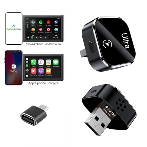 Mini CarPlay Wireless Adapter with Function Buttons, CarPlay Dongle Stick