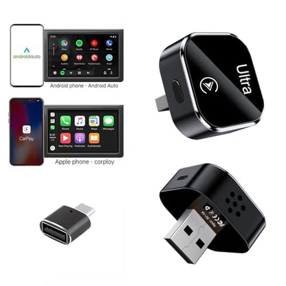 Mini CarPlay Wireless Adapter with Function Buttons, CarPlay Dongle Stick