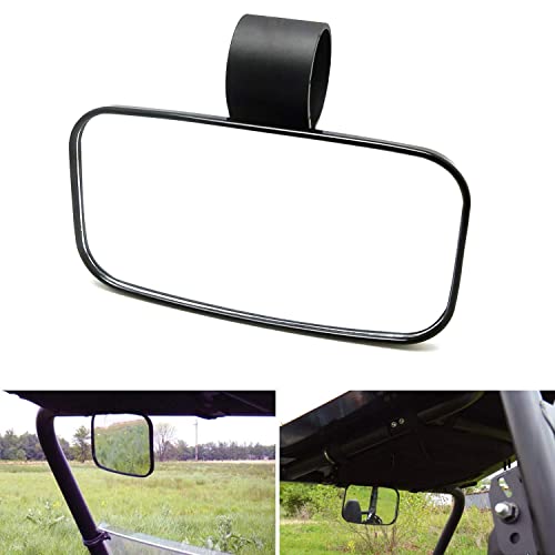 iJDMTOY Universal Fit 1 to 2 inch Round Roll Bar Clamp Mount Convex Inside Center Rearview Mirror For Polaris Yamaha Honda Can-Am Arctic Cat Kawasaki CFMOTO ATV UTV