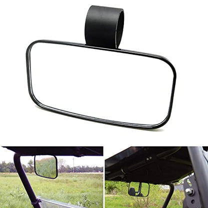 iJDMTOY Universal Fit 1 to 2 inch Round Roll Bar Clamp Mount Convex Inside Center Rearview Mirror For Polaris Yamaha Honda Can-Am Arctic Cat Kawasaki CFMOTO ATV UTV