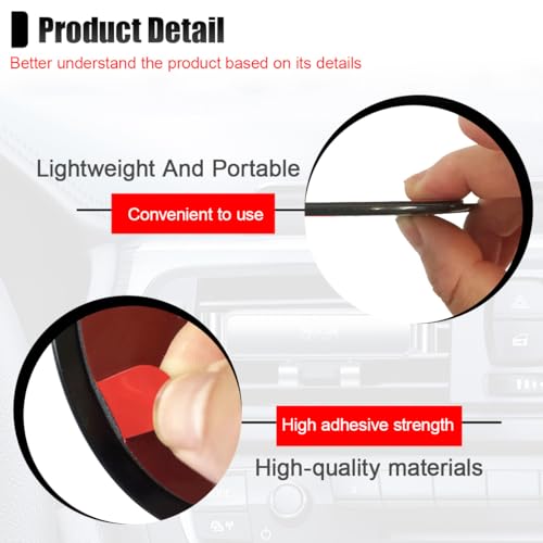 80mm Adhesive Dashboard Pad Mounting Disk, Heat-Resistant Sticky Pad for Suction Cup Dash Phone Mount, Universal Sticky Disc Replacement for Car Dash Cam Phone Holder GPS Suction Mount (6PCS) - size: 6PCS