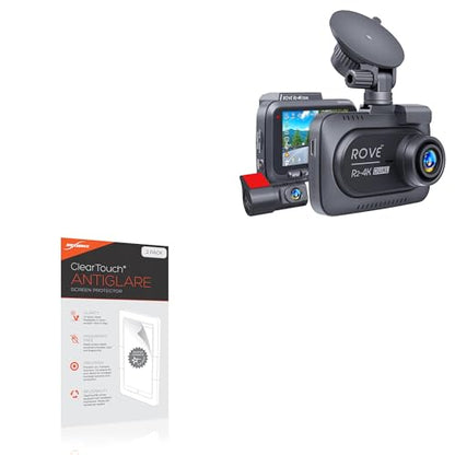 BoxWave Screen Protector Compatible with Rove R2-4K Dual Dash Cam - ClearTouch Anti-Glare (2-Pack), Anti-Fingerprint Matte Film Skin