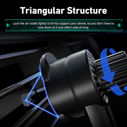 1 PC Car Cell Phones Mount, 360 Degree Rotating Car Vent Phone Mount, Gravity Sensitive Clamp Air Vent Phone Holder, Universal for 4 "-7" Smartphones (Black)