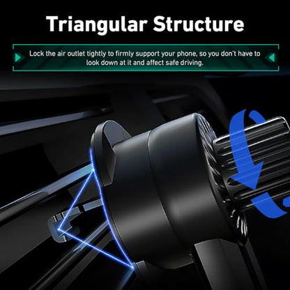 1 PC Car Cell Phones Mount, 360 Degree Rotating Car Vent Phone Mount, Gravity Sensitive Clamp Air Vent Phone Holder, Universal for 4 "-7" Smartphones (Black)