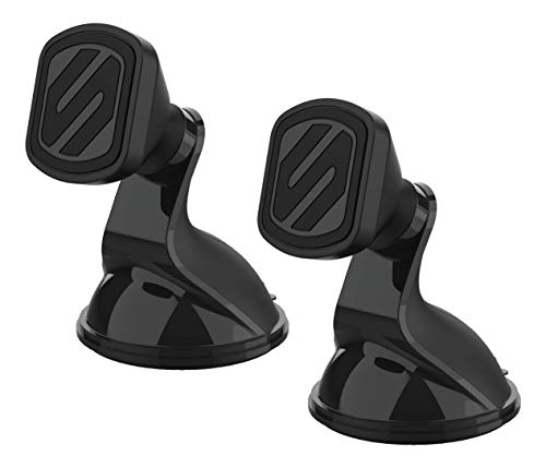 Scosche MMWSM-2PKXCES0 MagicMount Select Magnetic Car Phone Holder Mount for iPhone and Android - 2 Pack - Secure Magnetic Cell Phone Mount for Car Window or Dash - Universal 360° Adjustable Head - color: Black, size: 2 Pack, style: Window / Dash Suction
